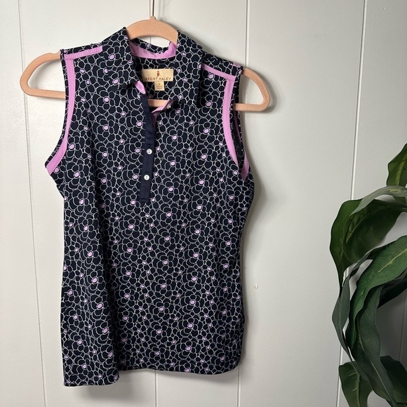 Sport Haley Navy and Lilac Floral Top. Size Small - Picture 3 of 12